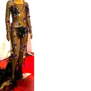 Designer feather dress